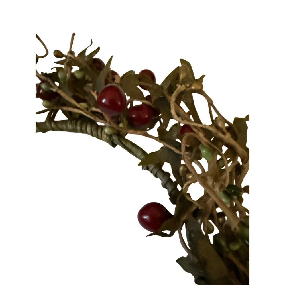 Rustic Berry Wreath Candle Ring Country Farmhouse Decor‎ 10